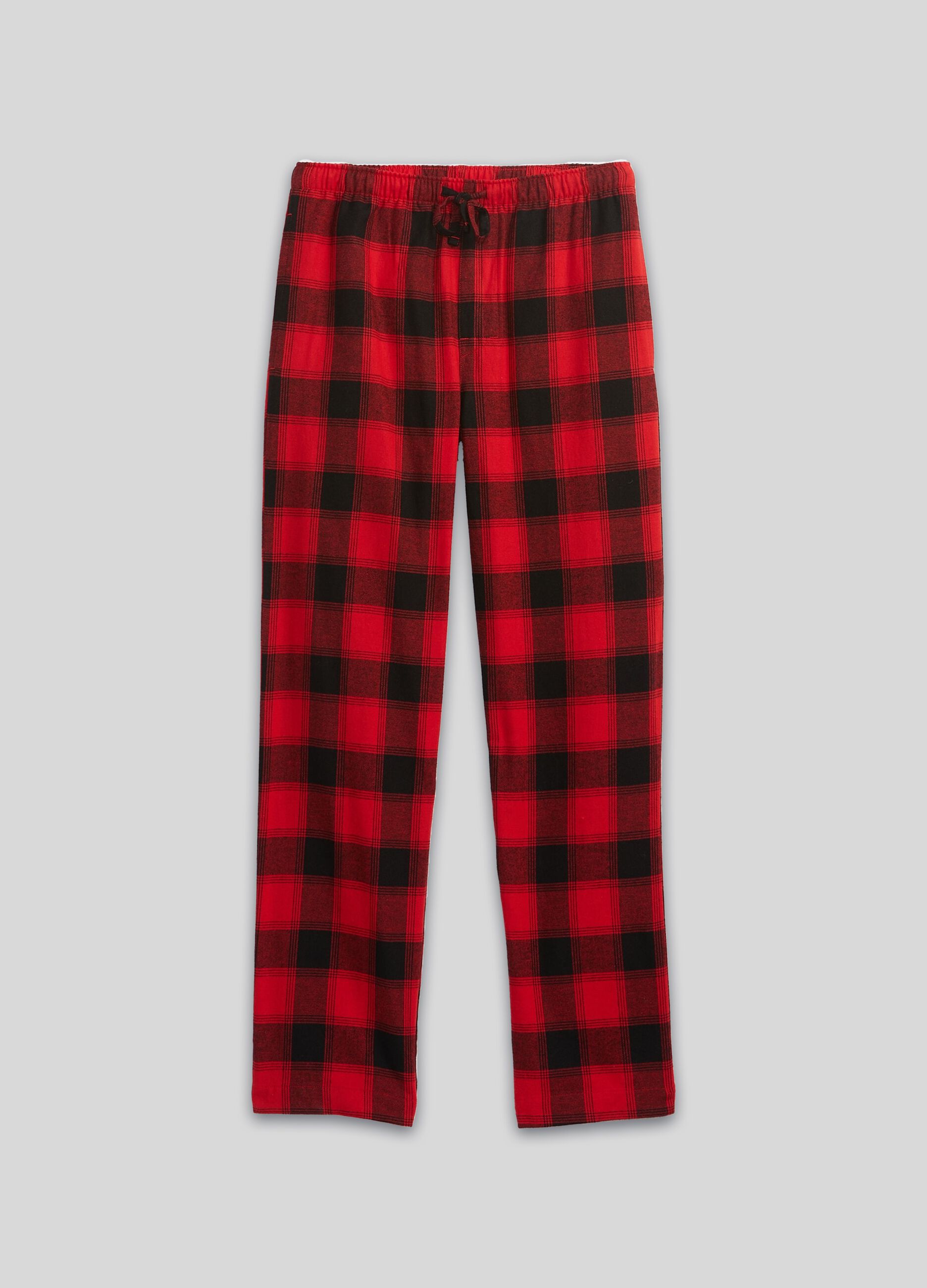 Full-length pyjama bottoms in check flannel_2