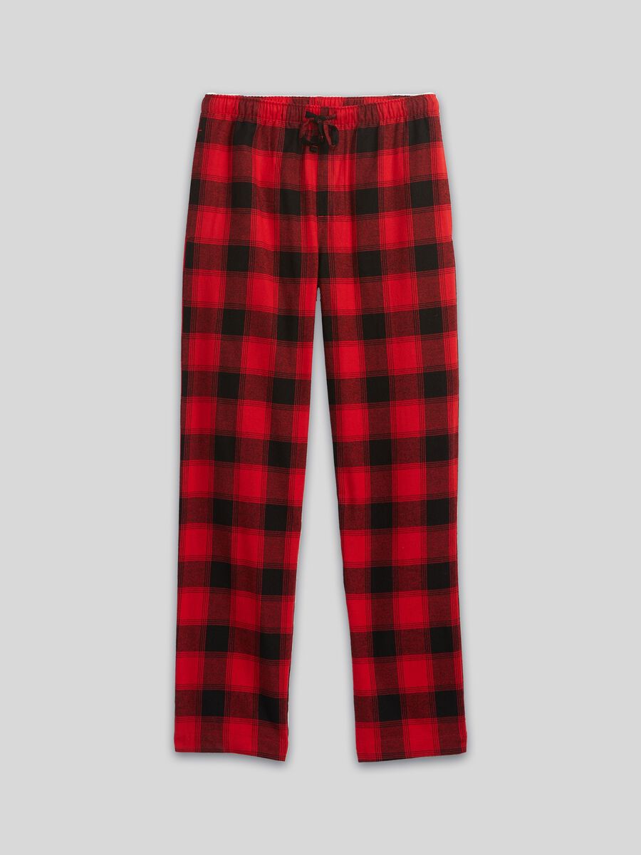 Full-length pyjama bottoms in check flannel Man_2