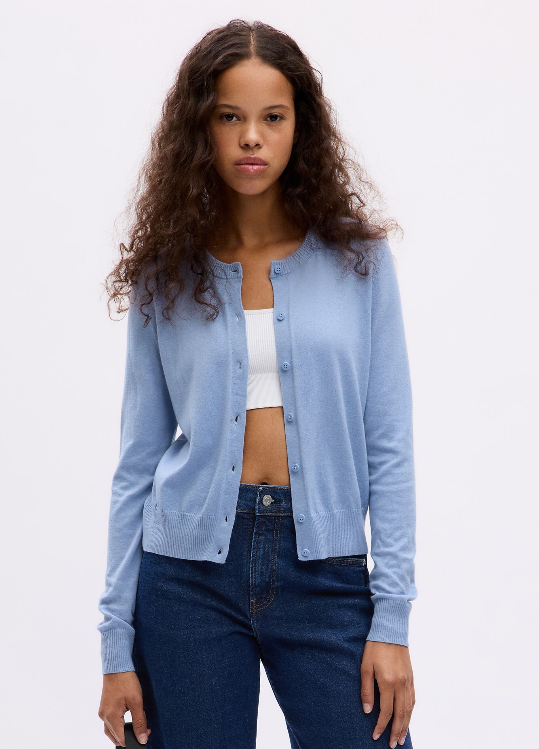 Cardigan con scollo rotondo