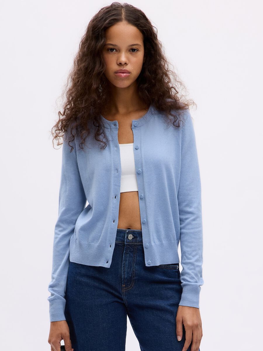 Cardigan with round neckline Woman_0