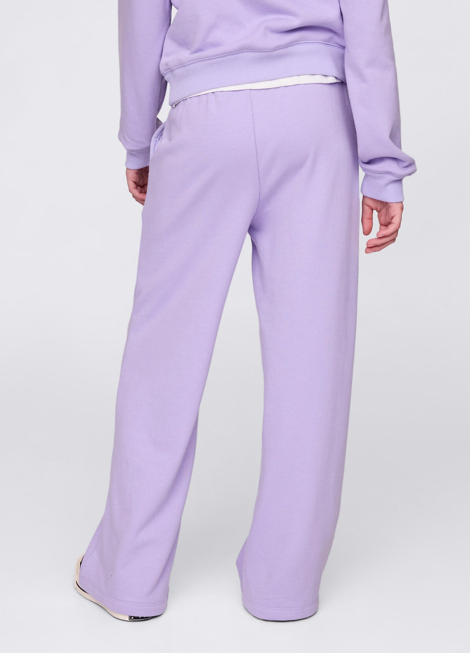 Joggers viola a gamba larga con stampa logo_2