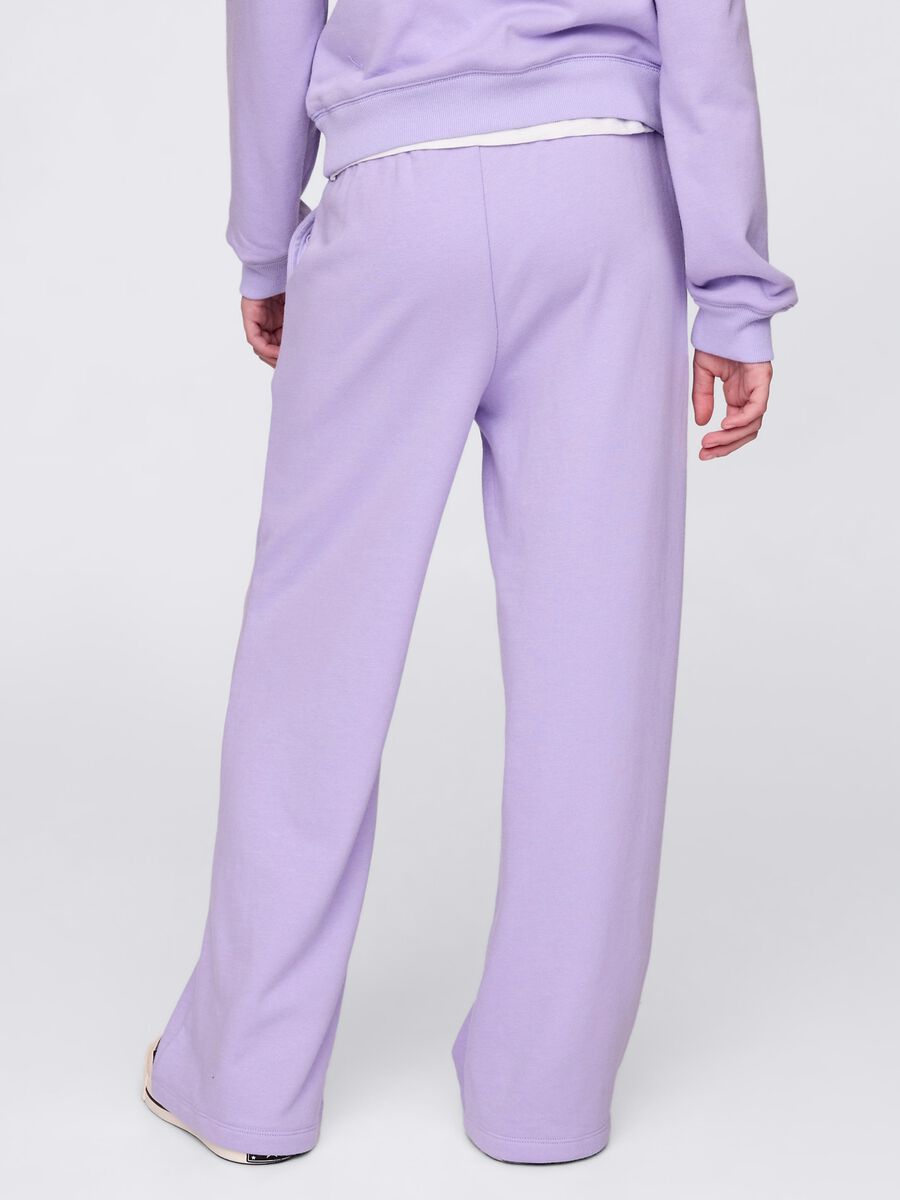 Joggers viola a gamba larga con stampa logo Bambina_2
