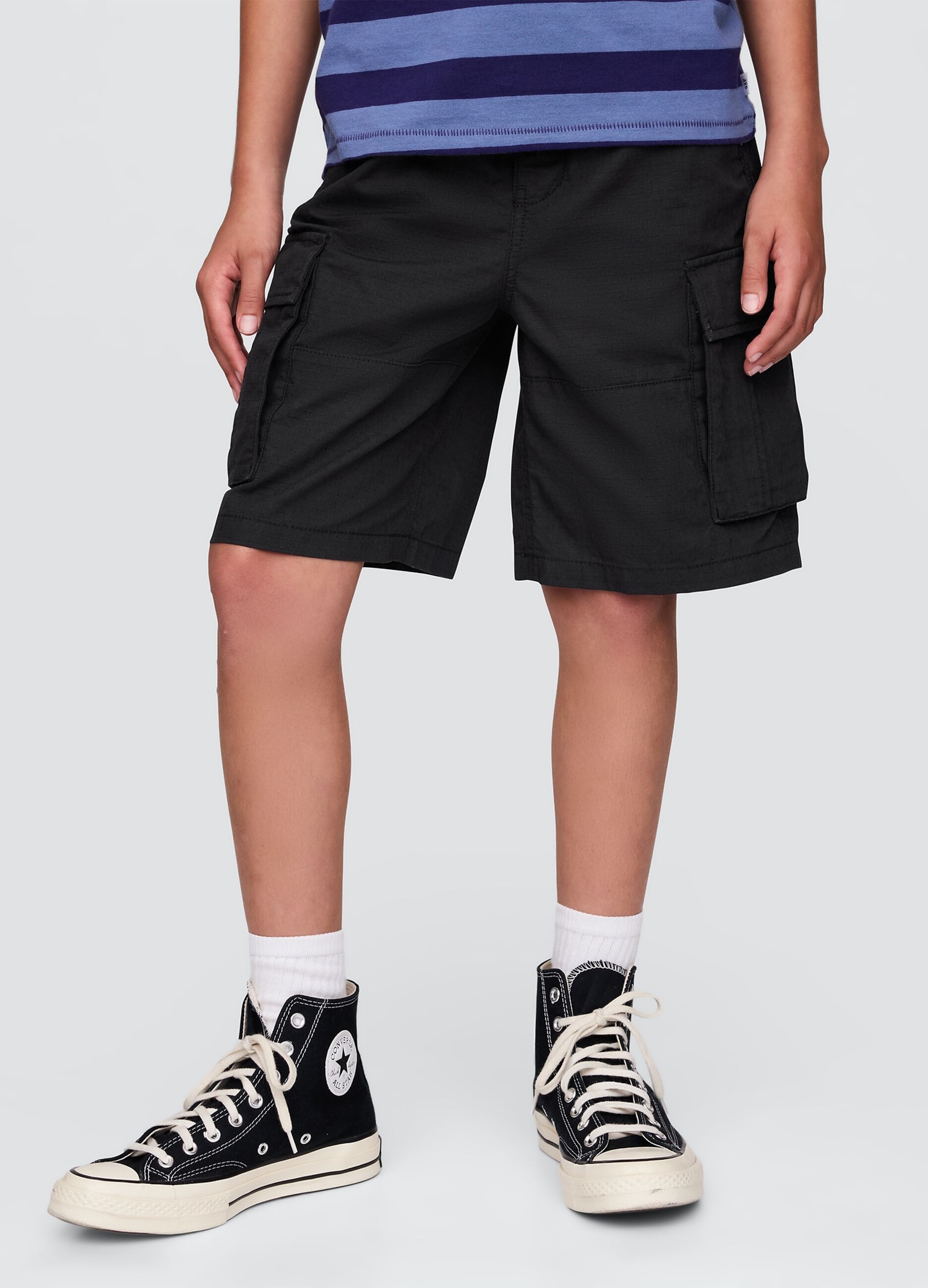 Bermuda cargo nero per bambino_1