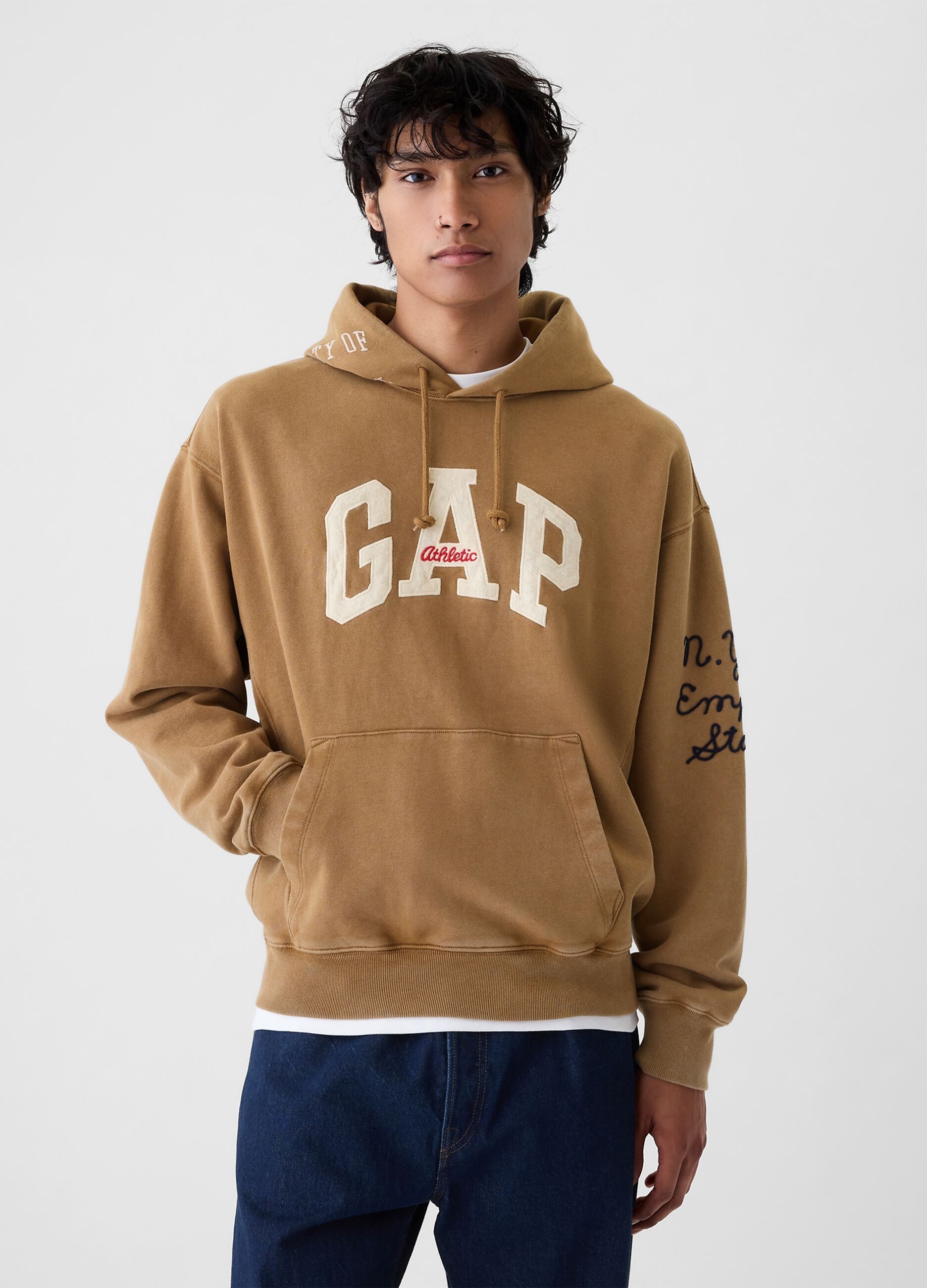 Felpa con cappuccio e patch logo