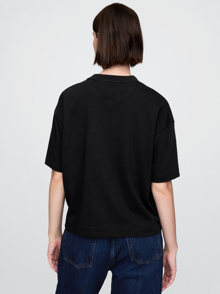 T-shirt nera GAP in cotone Donna_2