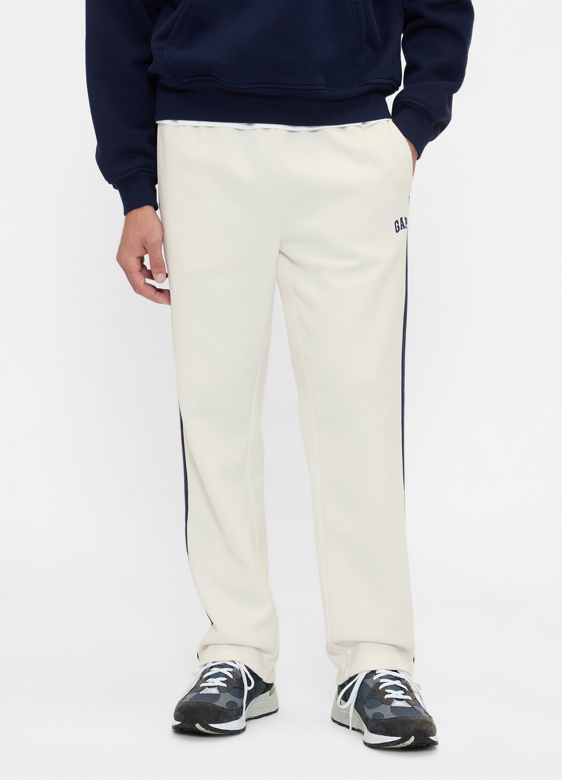 Pantaloni bianchi da uomo in misto cotone e poliestere_1