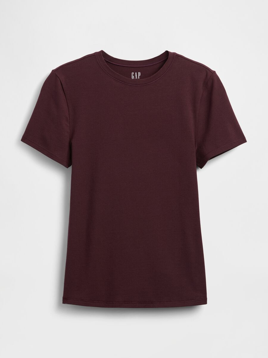 T-shirt viola elasticizzata a maniche corte Donna_4