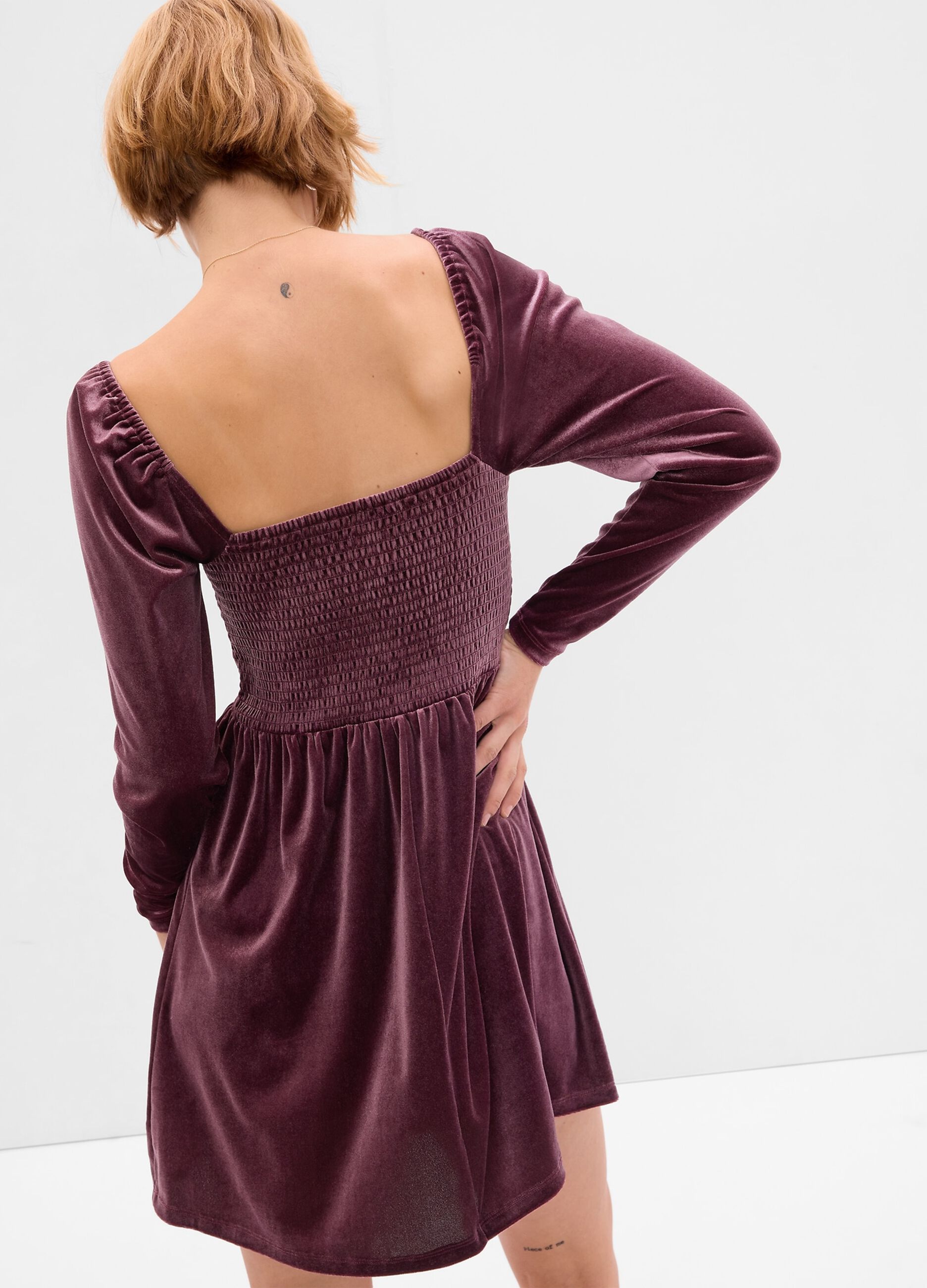 Shirred velvet dress_1