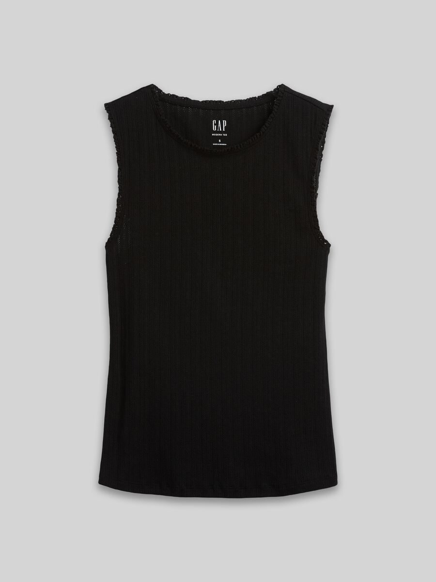 Tank top in misto cotone a costine Donna_3