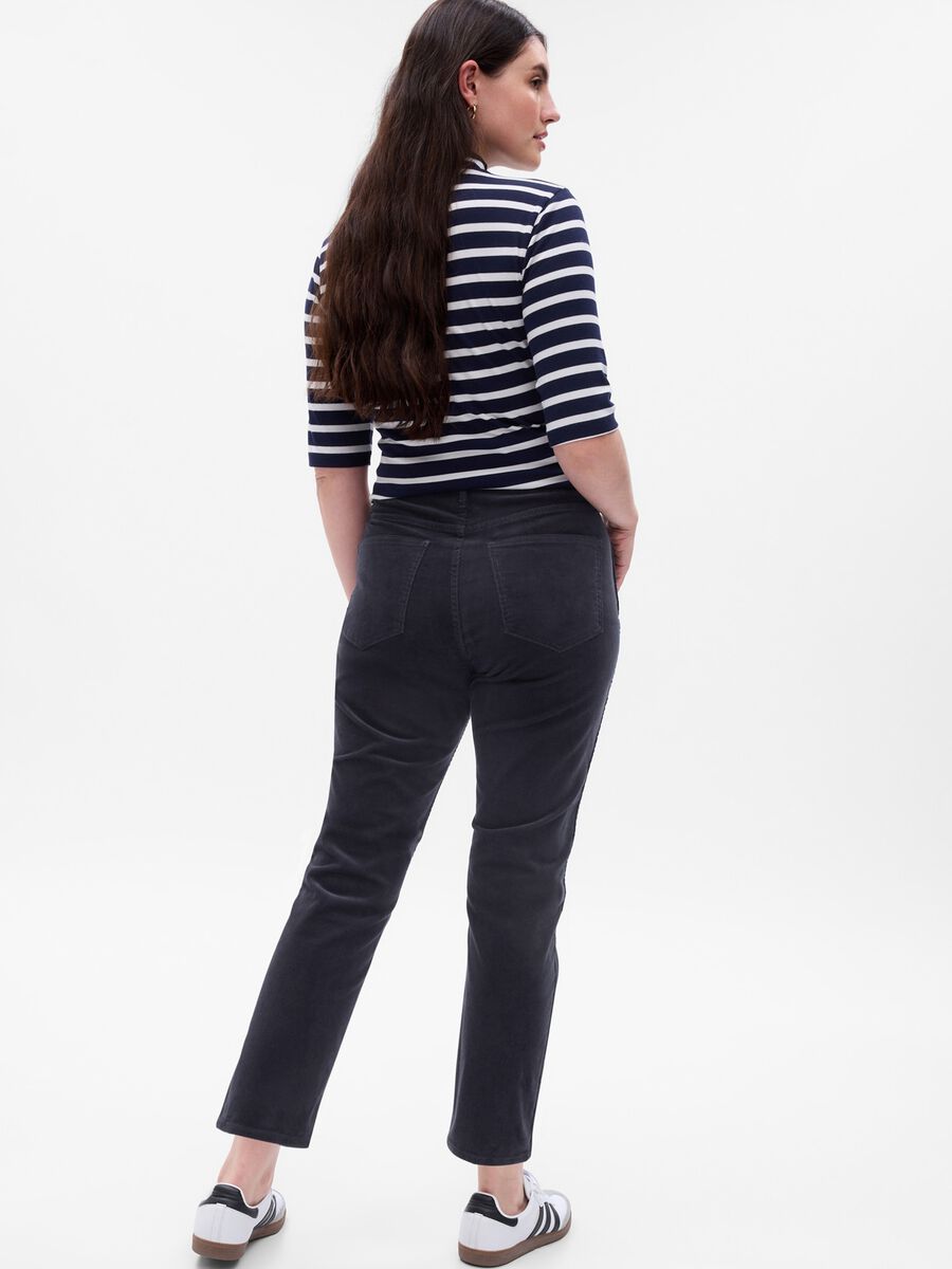 Slim-fit high-rise trousers in corduroy Woman_4