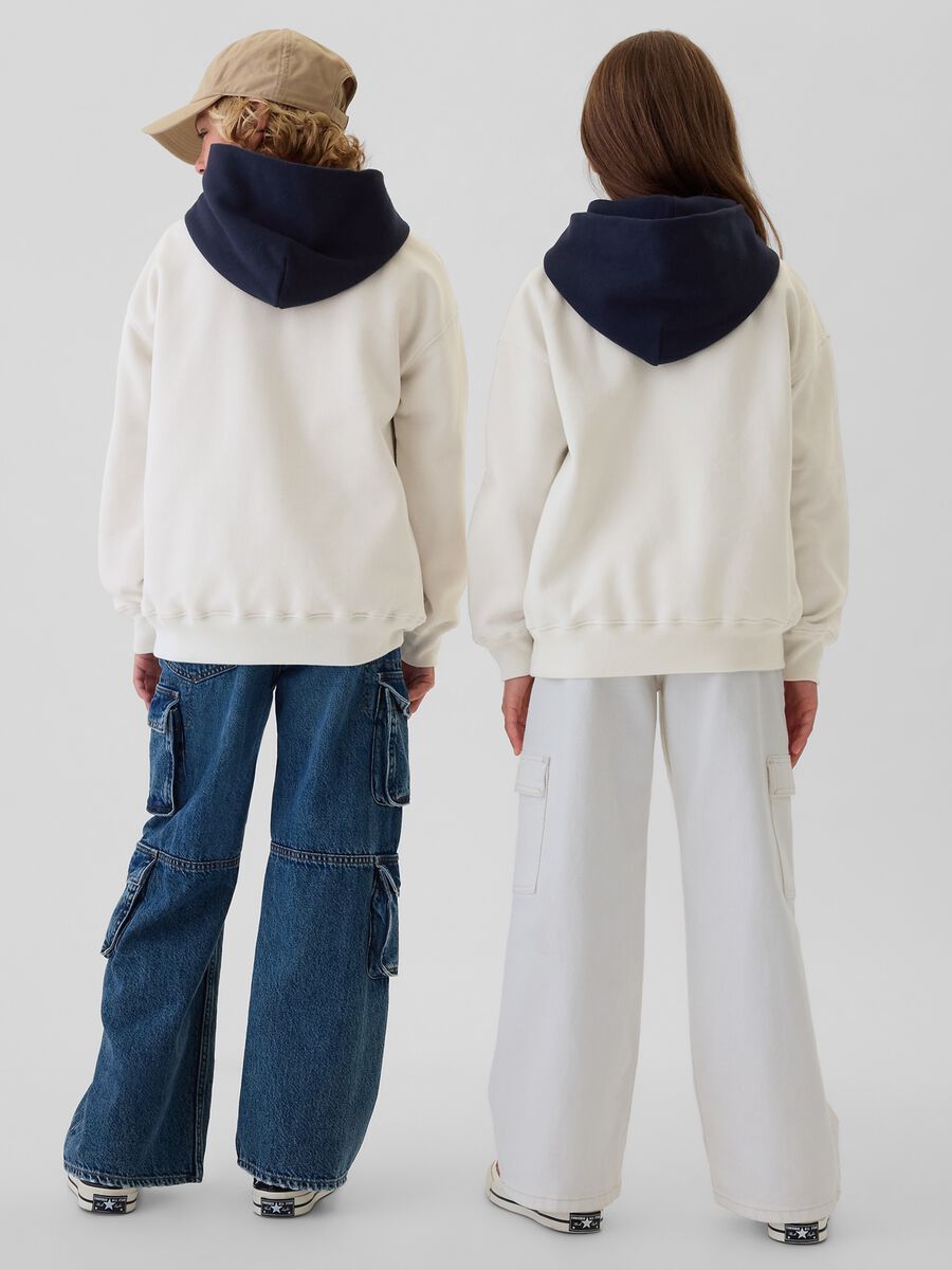 Felpa con cappuccio e patch logo Unisex_2