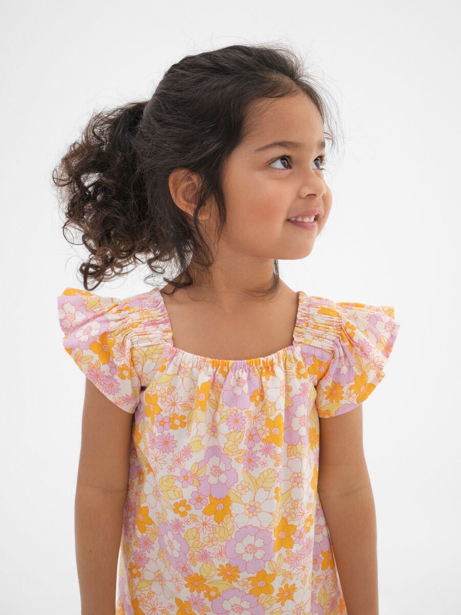 Cotton dress with floral print Toddler Girl_3
