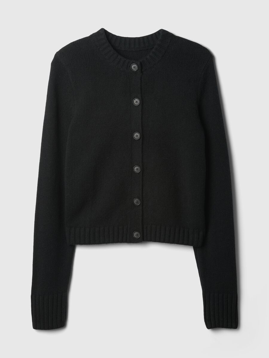 Cardigan girocollo con bottoni striati Donna_4