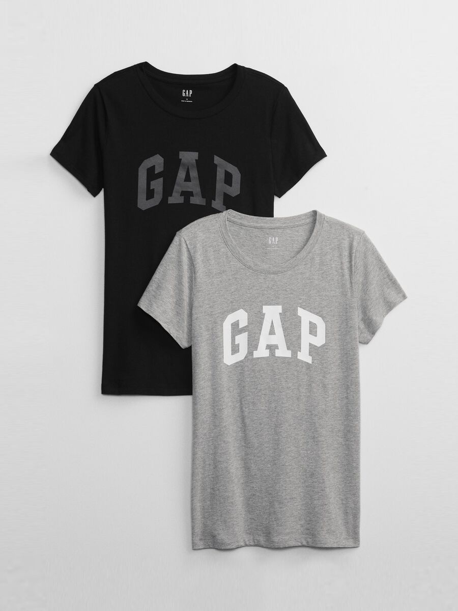 Two-pack T-shirts in jersey with logo print Woman_0
