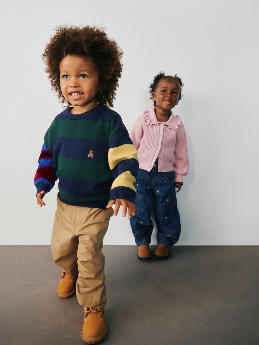 Multicoloured striped cotton jumper Baby Boy_0