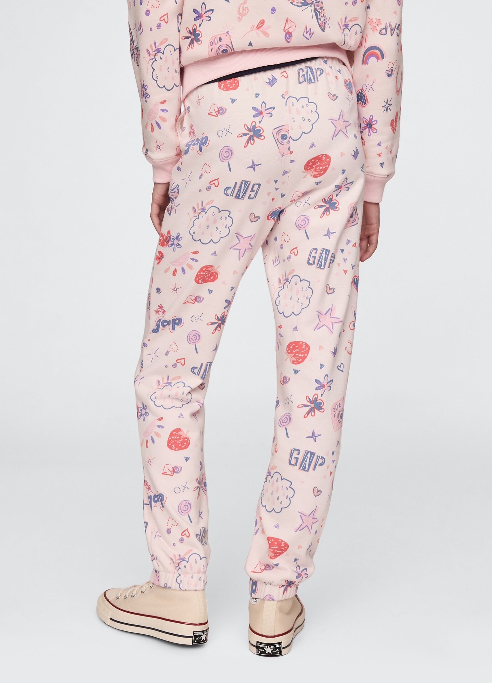 Joggers rosa con coulisse e stampa all-over_2