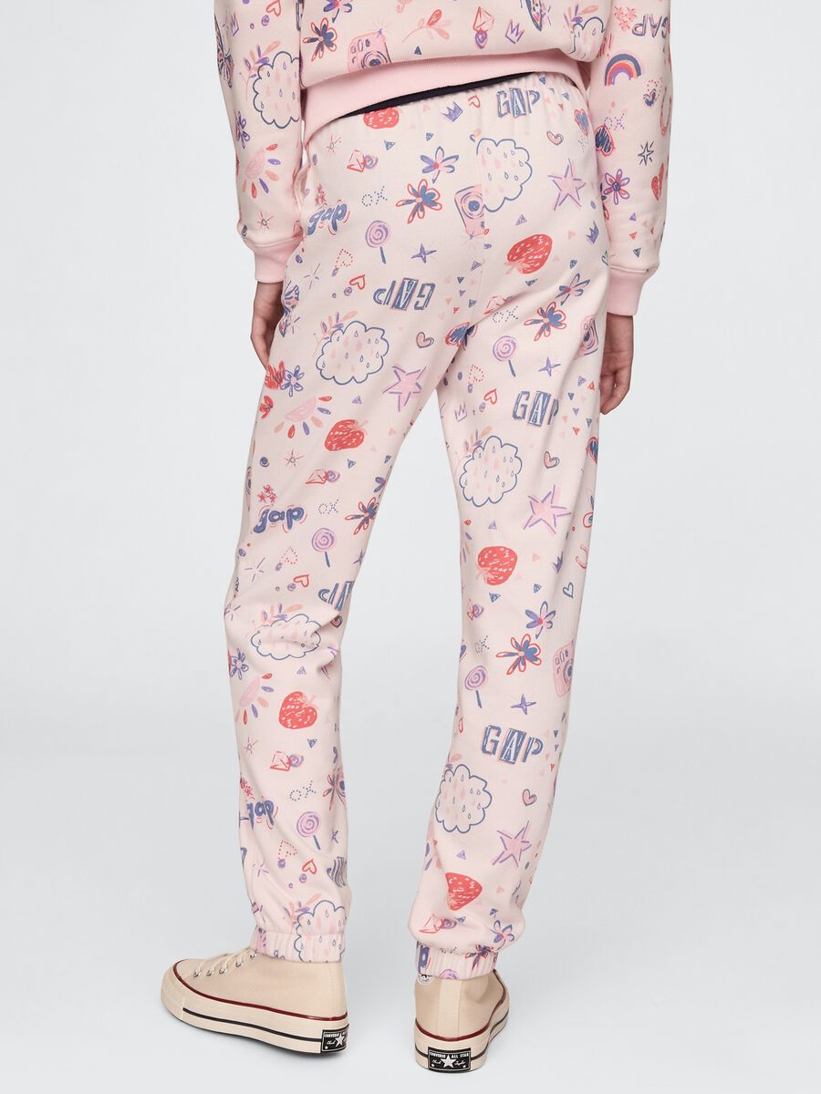 Joggers rosa con coulisse e stampa all-over Bambina_2
