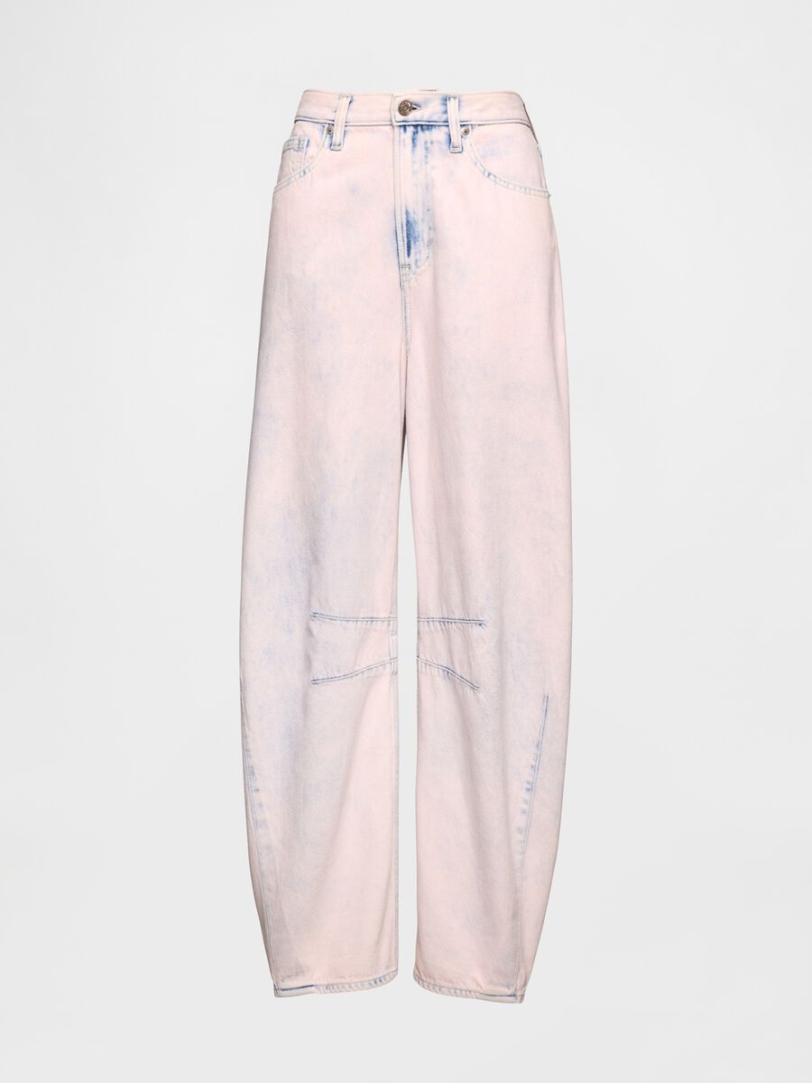 Pantaloni larghi rosa sfumato effetto denim Donna_6