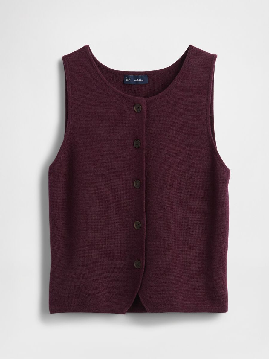 Gilet viola in misto fibre Donna_3