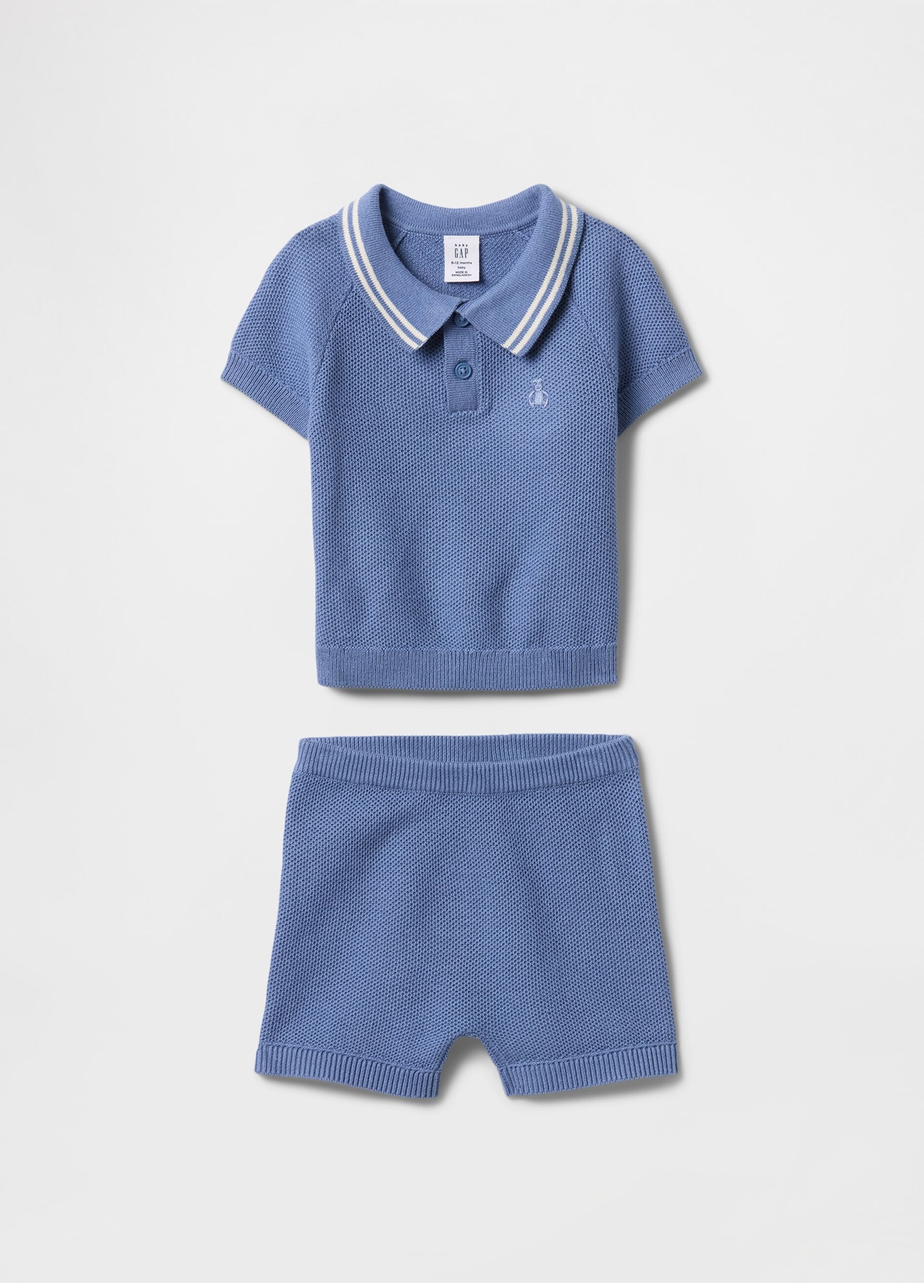 Set maglietta e shorts in cotone blu