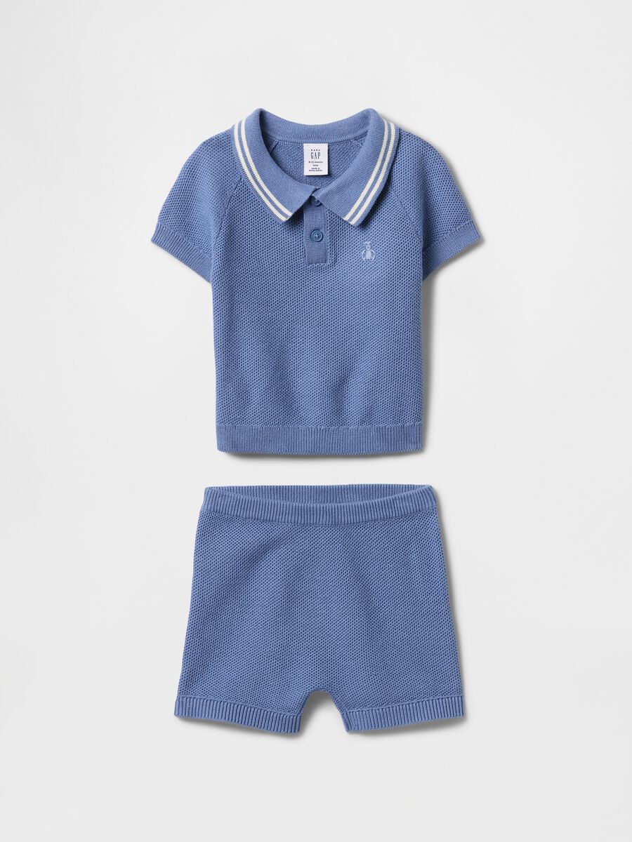 Blue Cotton T-Shirt and Shorts Set Newborn Boy_0