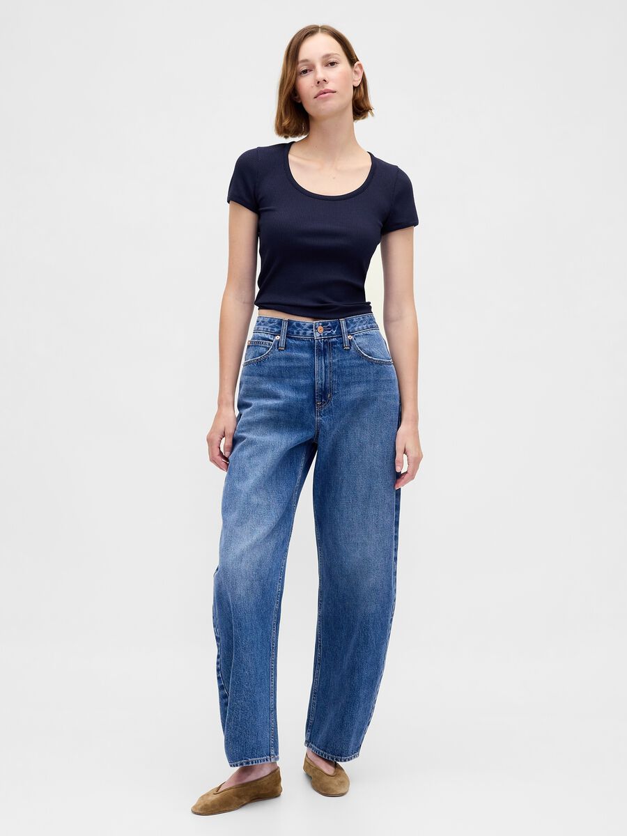 Blue Short-Sleeve T-shirt Woman_2
