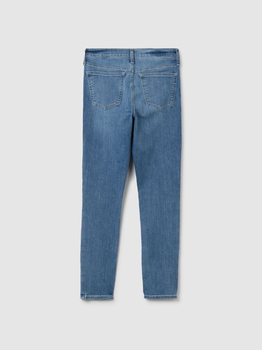 Jeans skinny fit stretch con scoloriture Donna_3