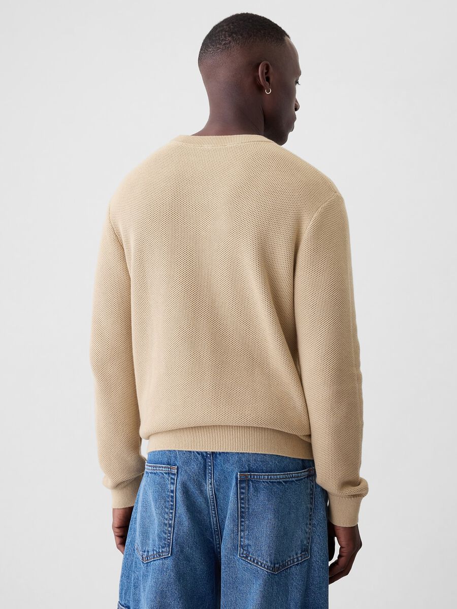Pullover con micro trama a nido d'ape Uomo_2