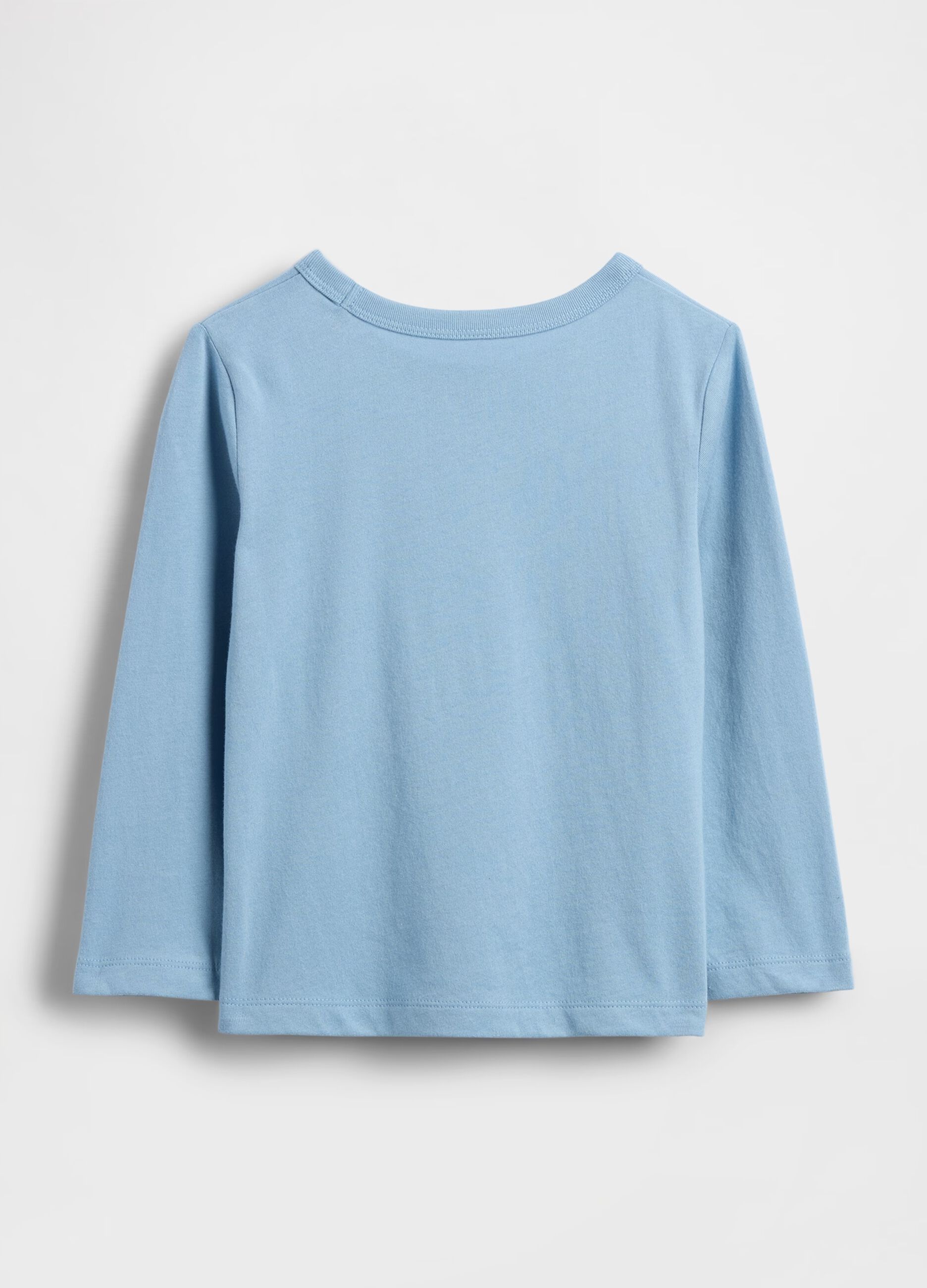 Maglietta azzurra a maniche lunghe in cotone