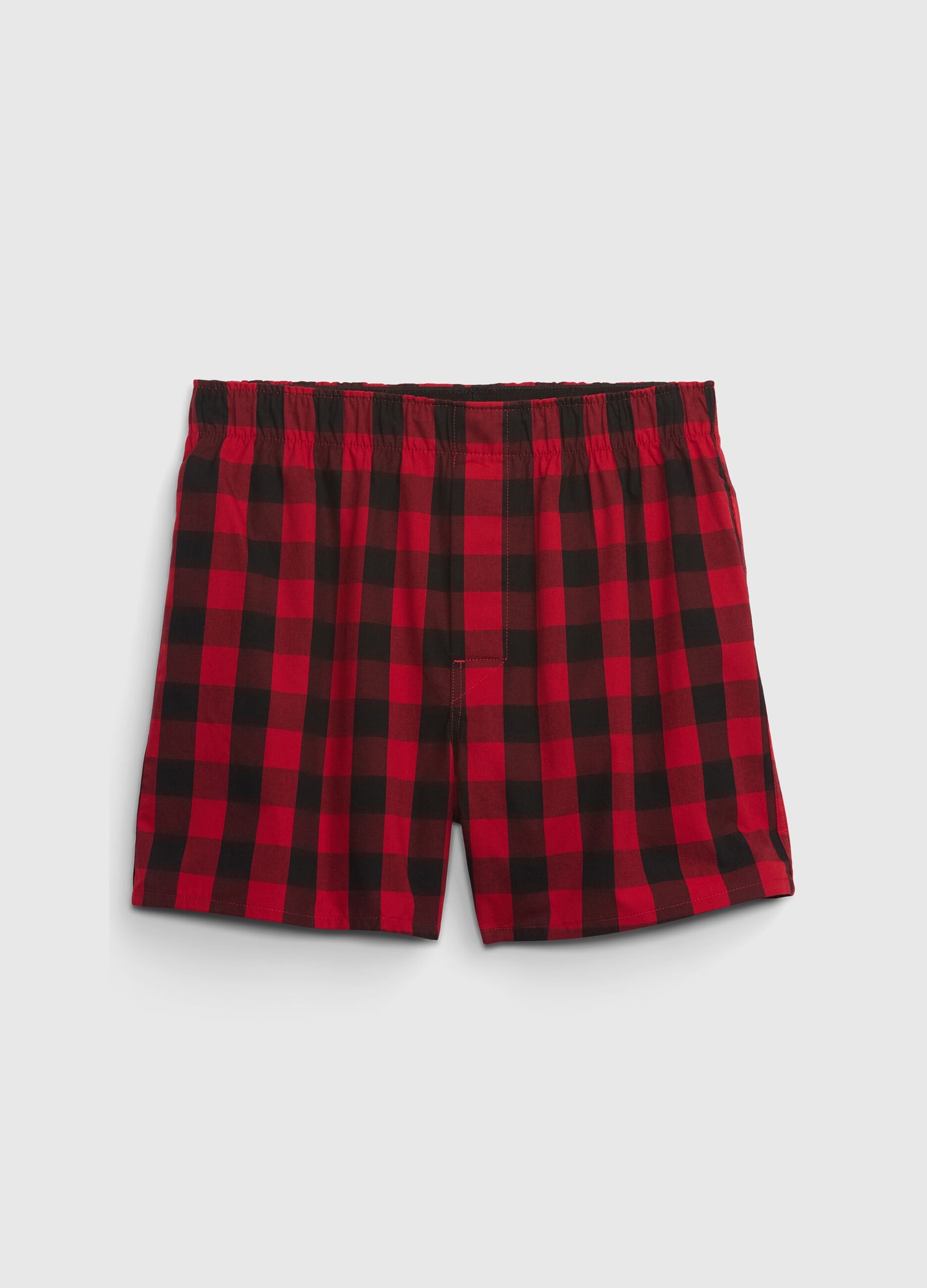 Check woven cotton boxer shorts_0