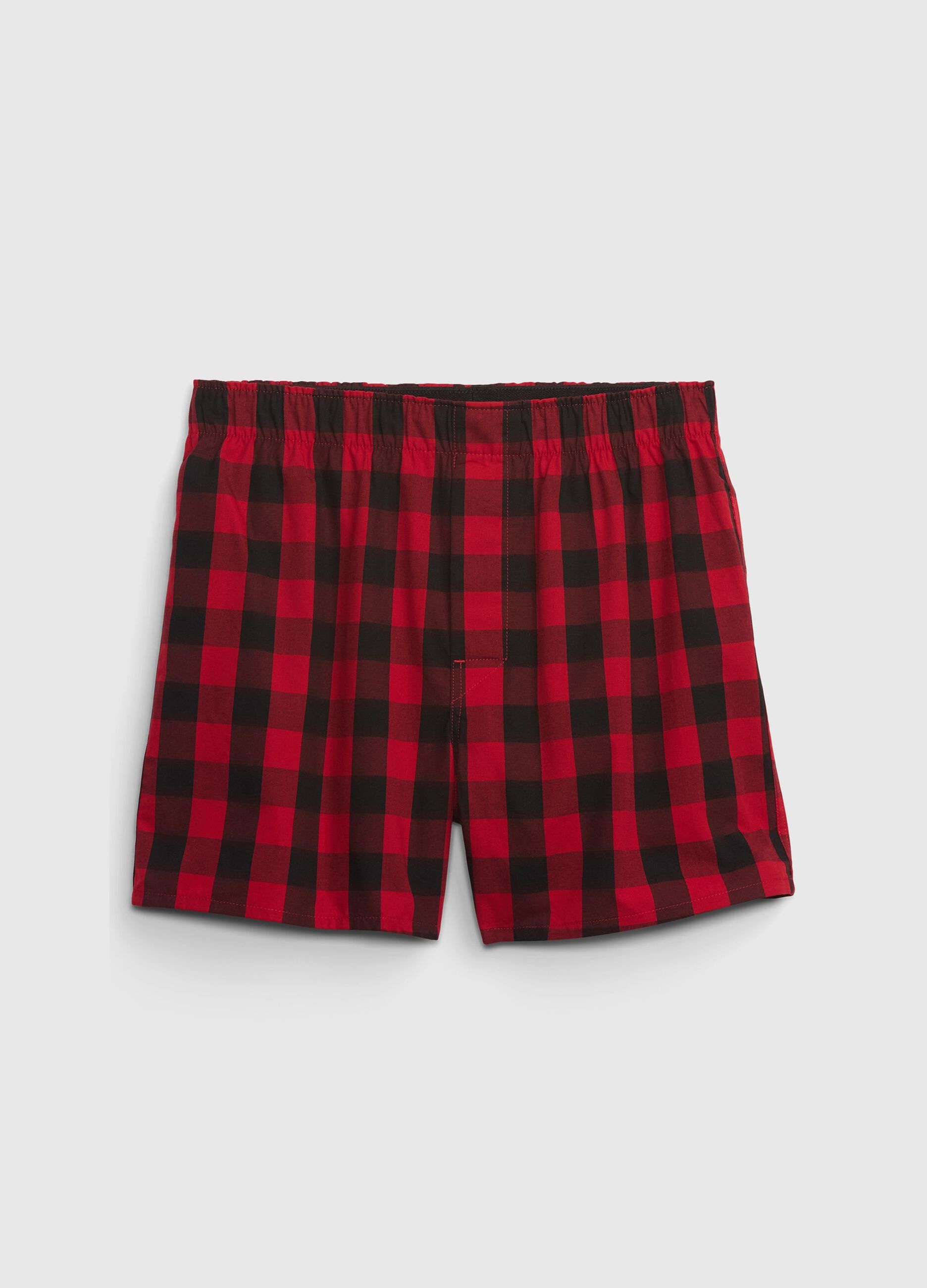 Check woven cotton boxer shorts