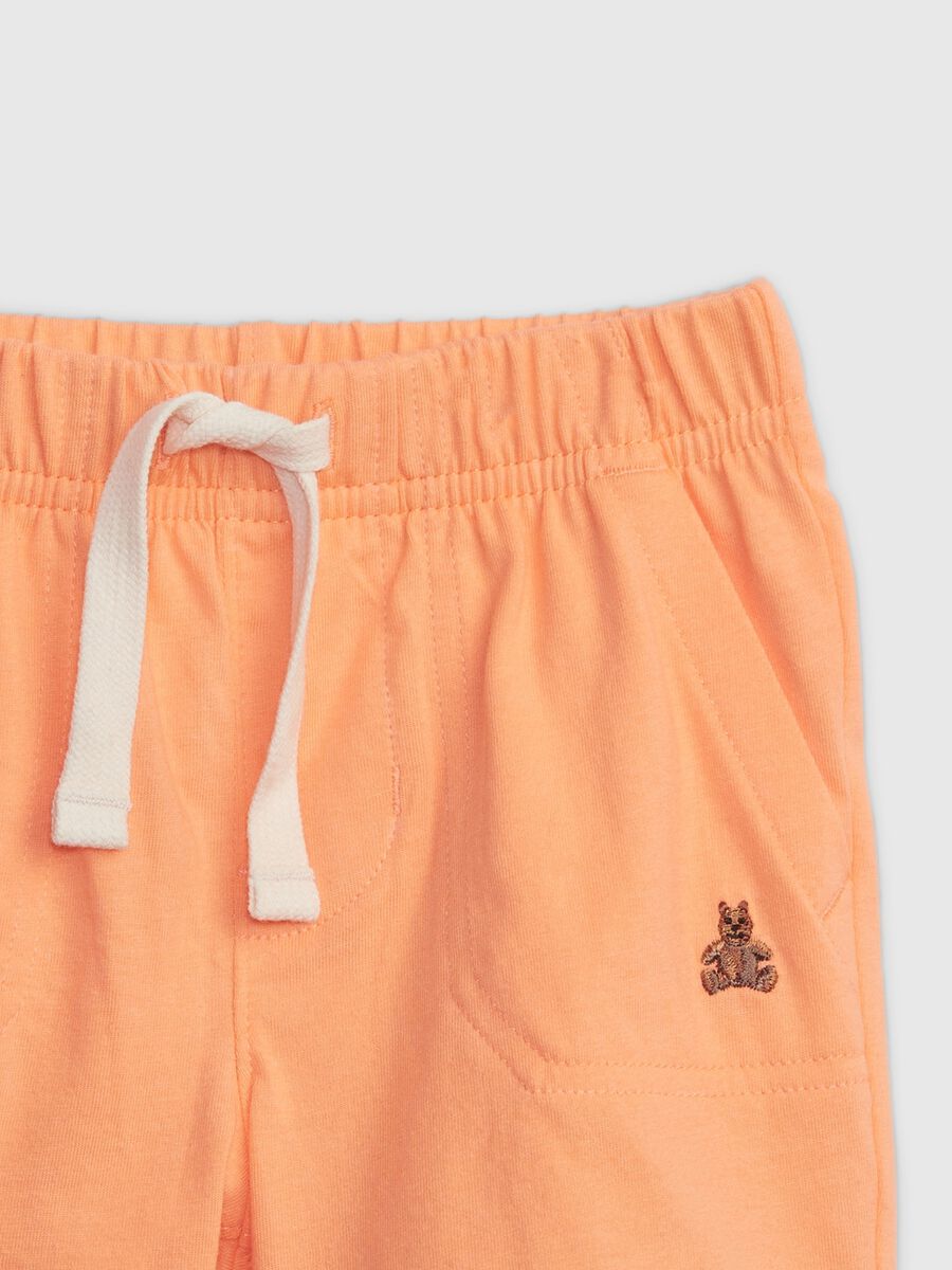 Shorts with drawstring and embroidered bear Newborn Boy_2