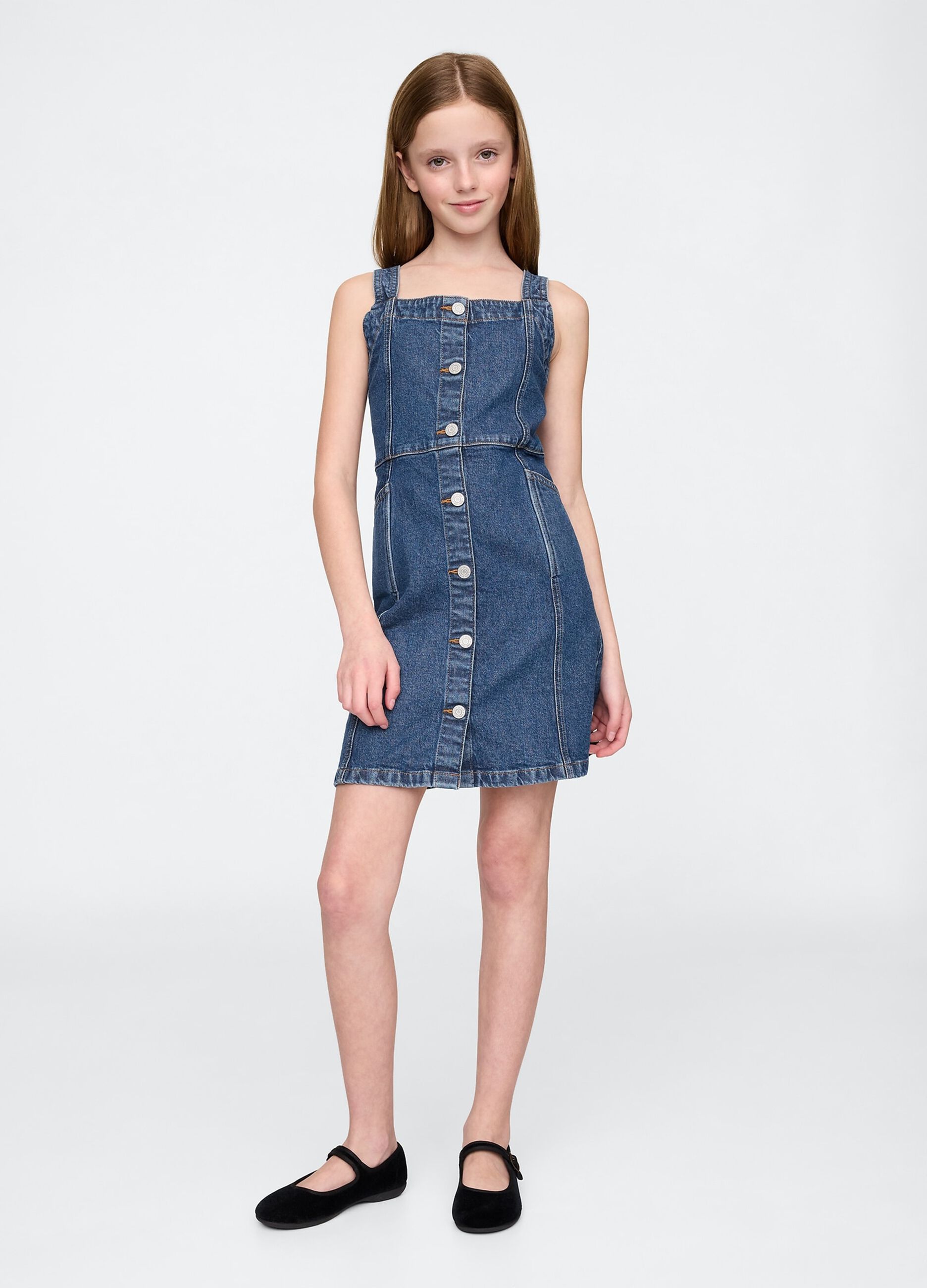 Abito denim con bottoni