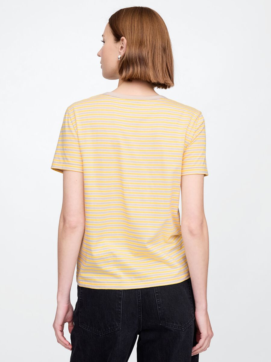 T-shirt a righe gialle in cotone Gap Donna_2