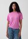 T-shirt a maniche corte in misto lino_0