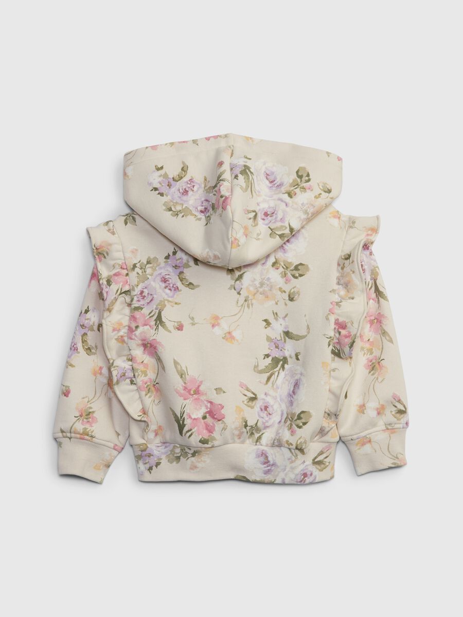 Floral sweatshirt with hood and flounce Toddler Girl_1