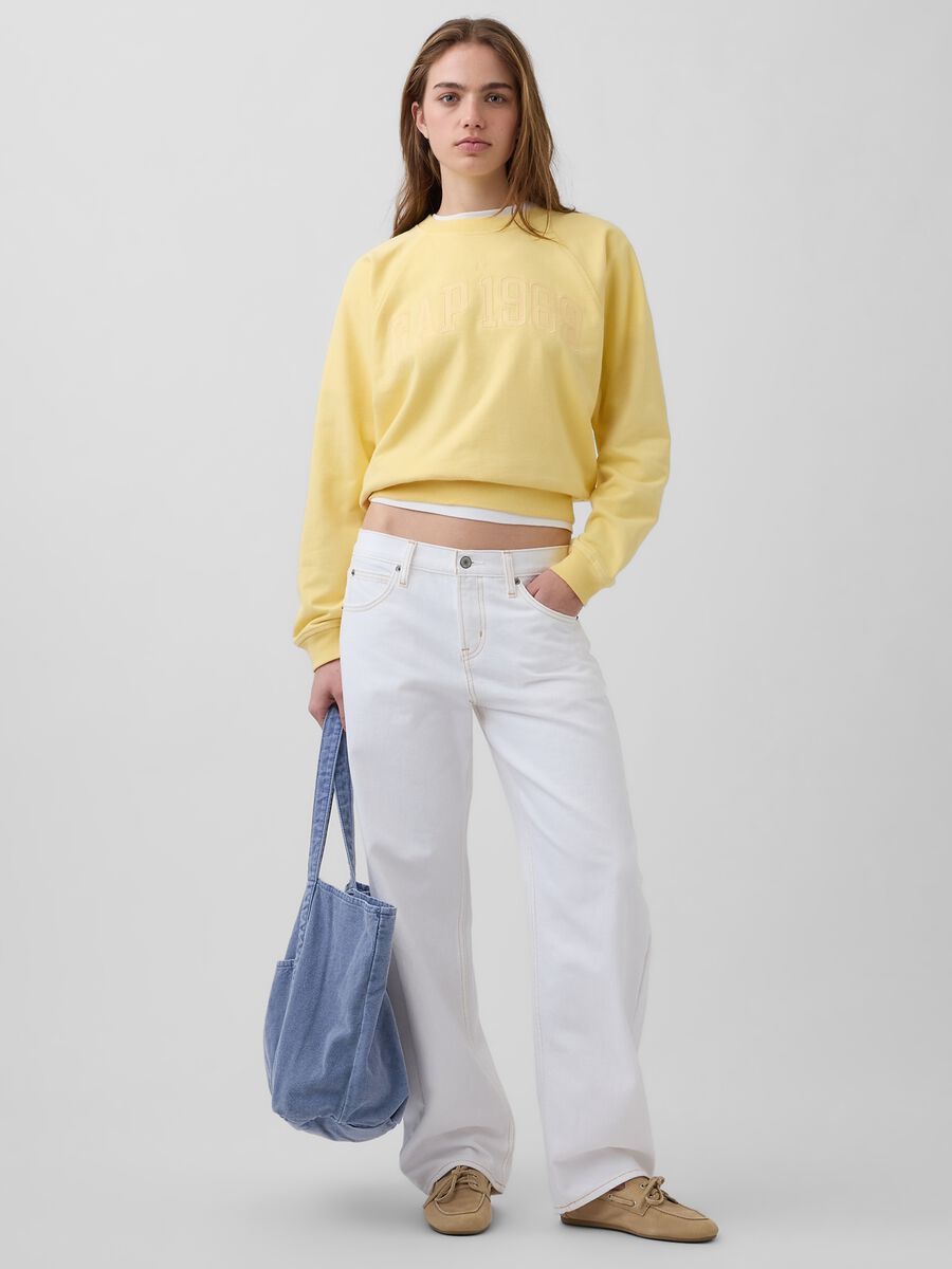 Felpa girocollo in misto cotone con logo GAP Donna_2