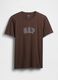 T-shirt marrone in cotone a maniche corte_4
