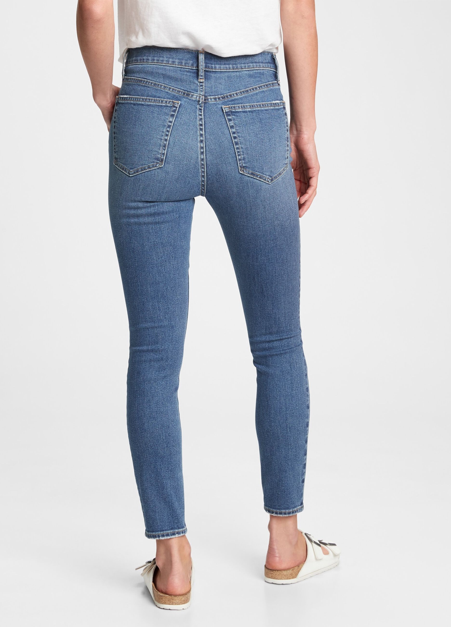 High-waisted skinny-fit jeans with fading_1