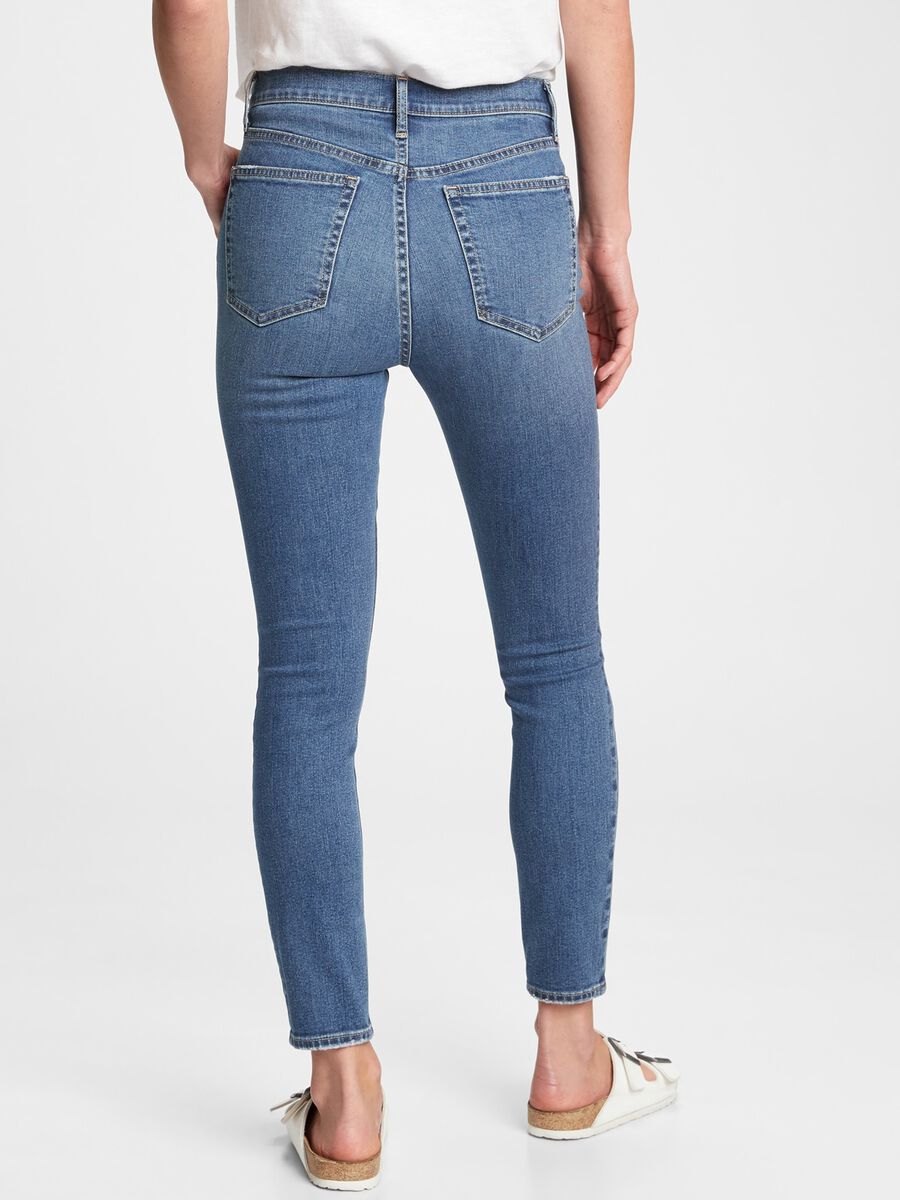 High-waisted skinny-fit jeans with fading Woman_1