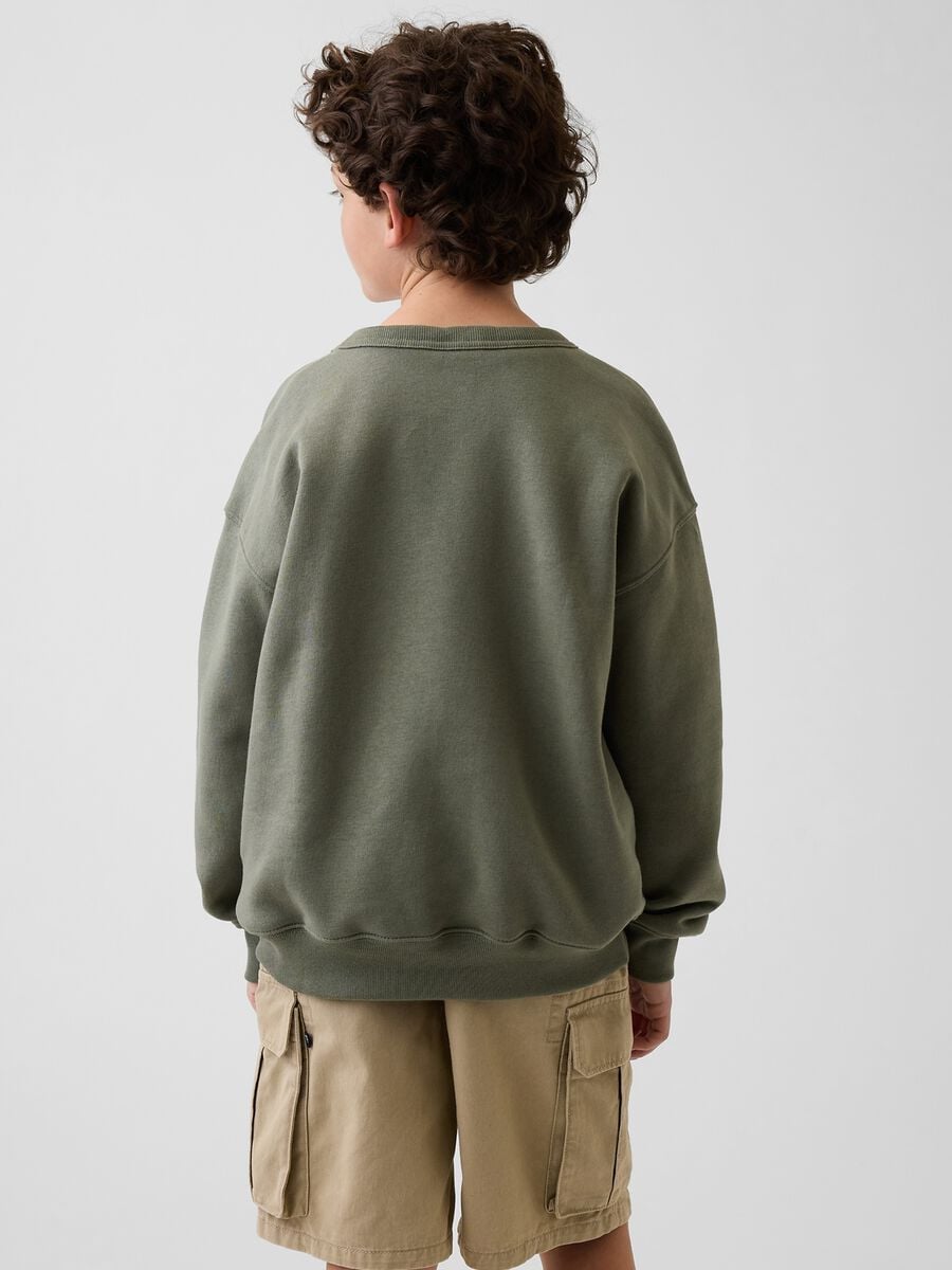 Felpa girocollo in misto cotone con logo GAP Bambino_1