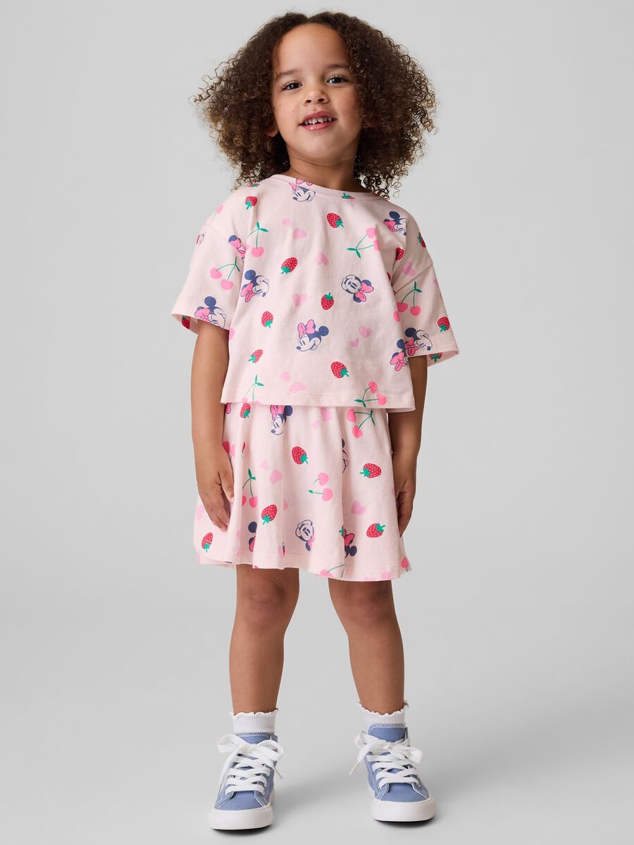 Set Minnie Disney in puro cotone con t-shirt e gonna Bimba_0