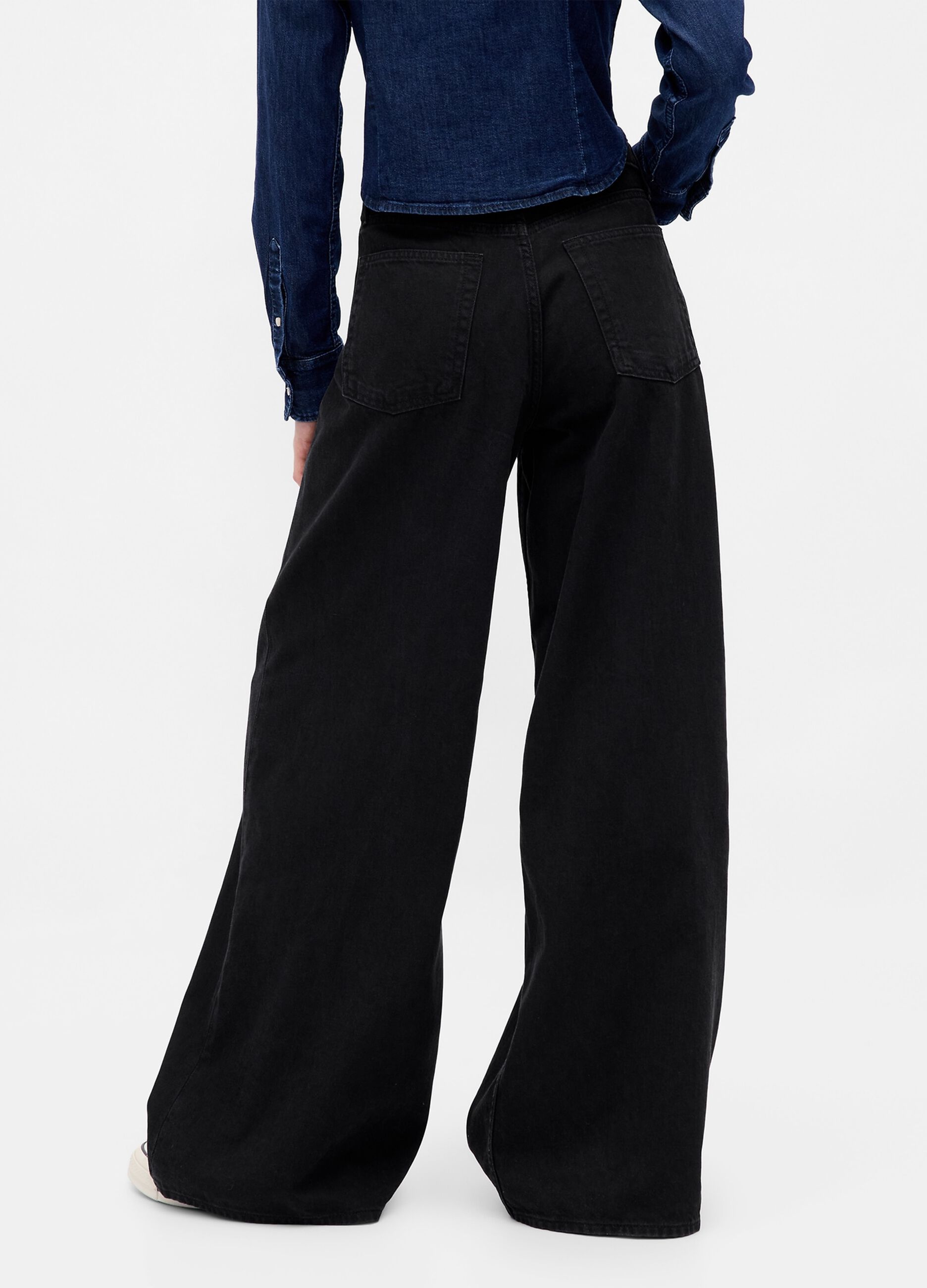 Pantaloni neri in Lyocell e cotone_2