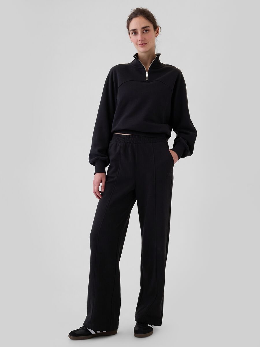 Pantalone joggers straight fit con cuciture in rilievo Donna_0