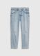 Mid-rise girlfriend jeans with worn look_0