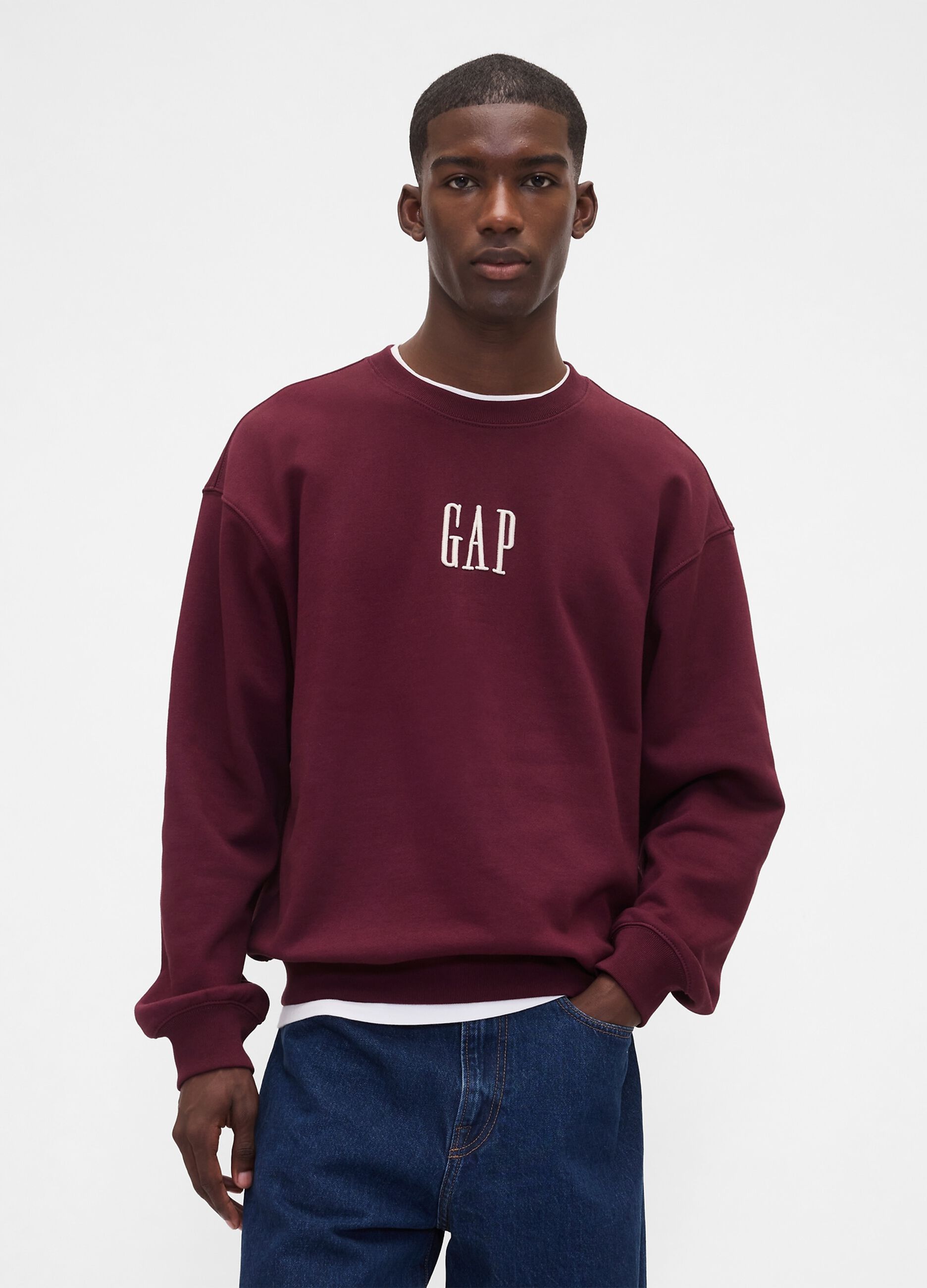 Felpa bordeaux girocollo_1