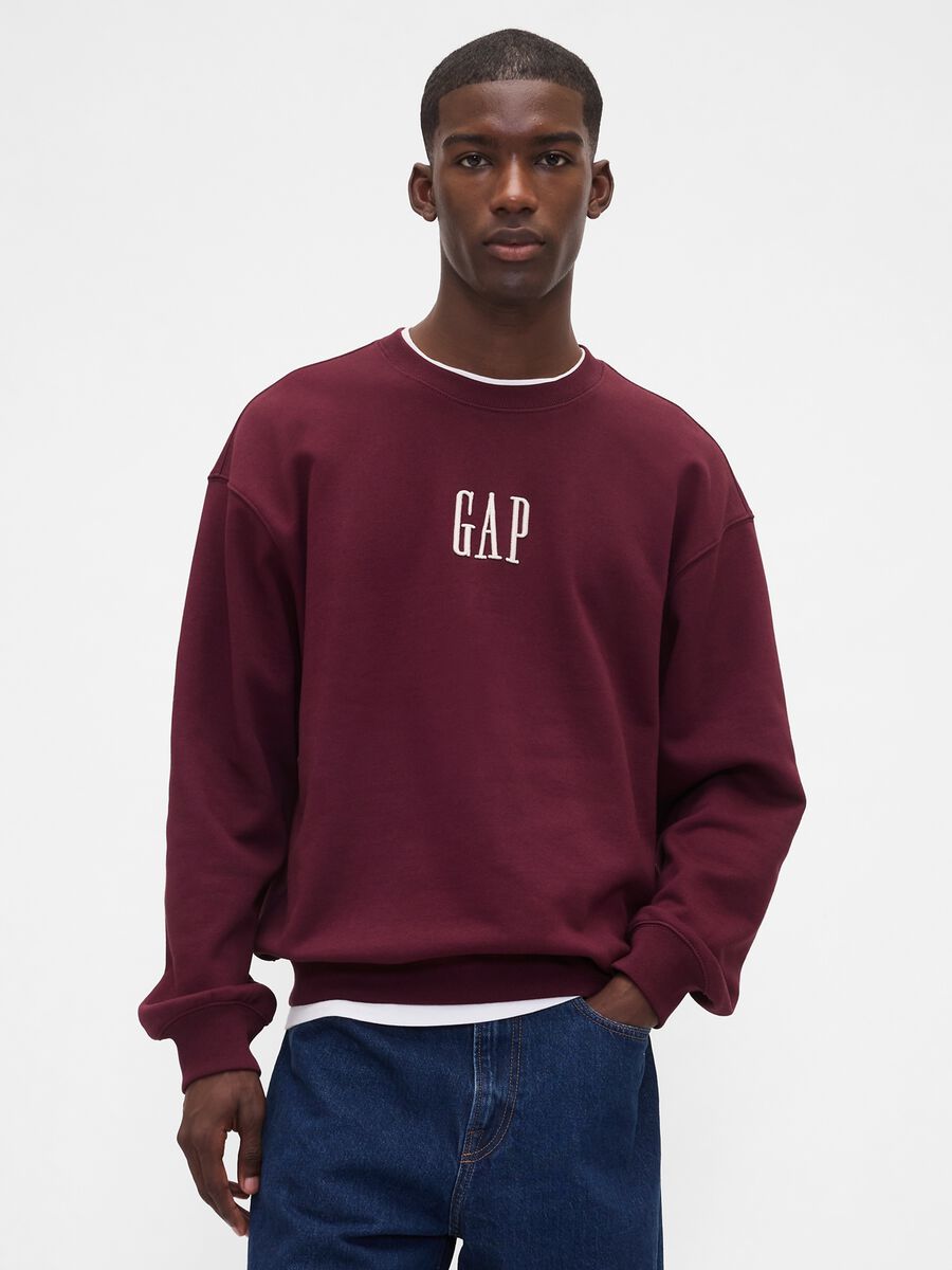 Felpa bordeaux girocollo Uomo_1