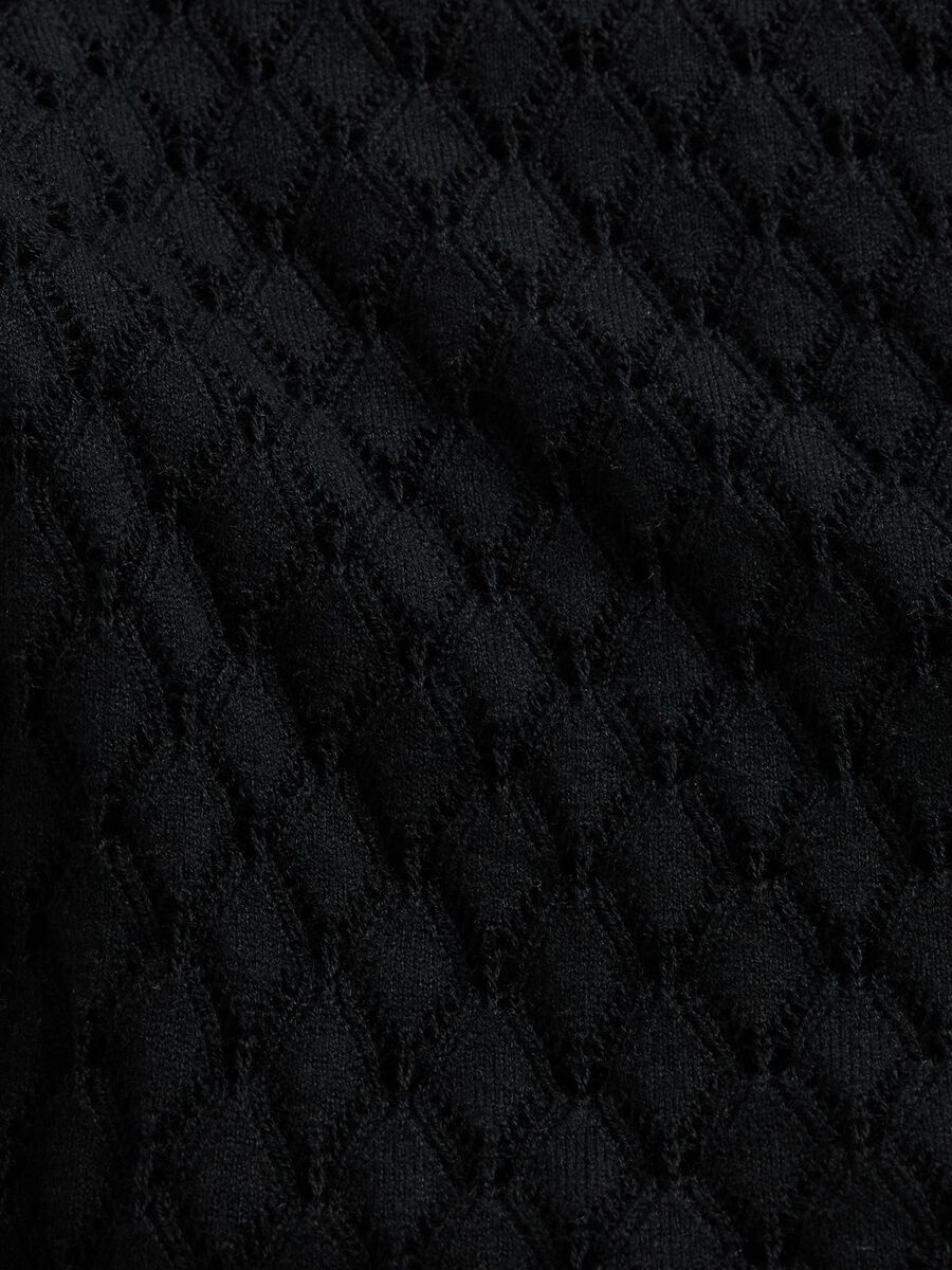 Black perforated sweater Woman_4