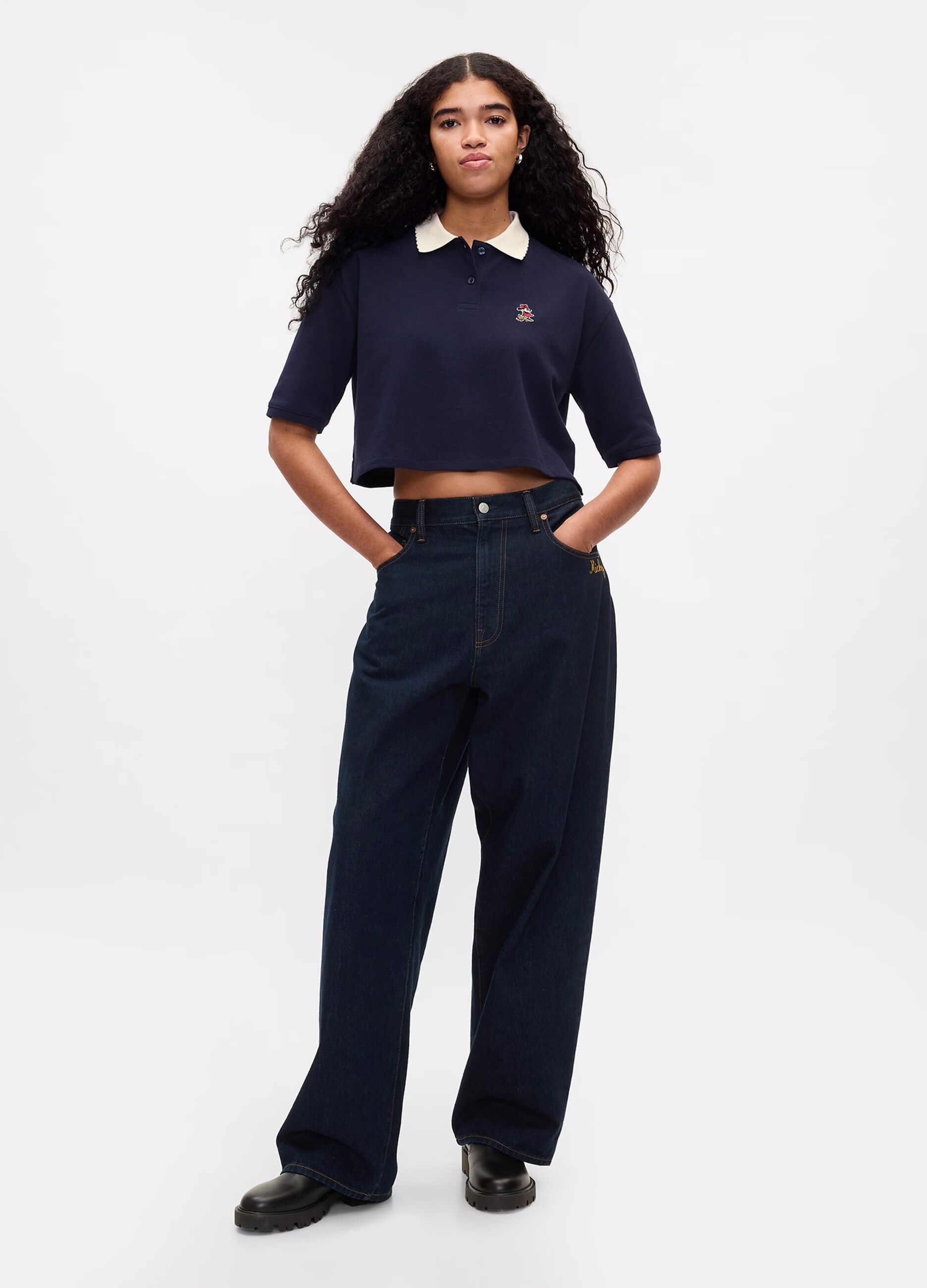 GAP x DISNEY Polo cropped in piquet con Minnie_1