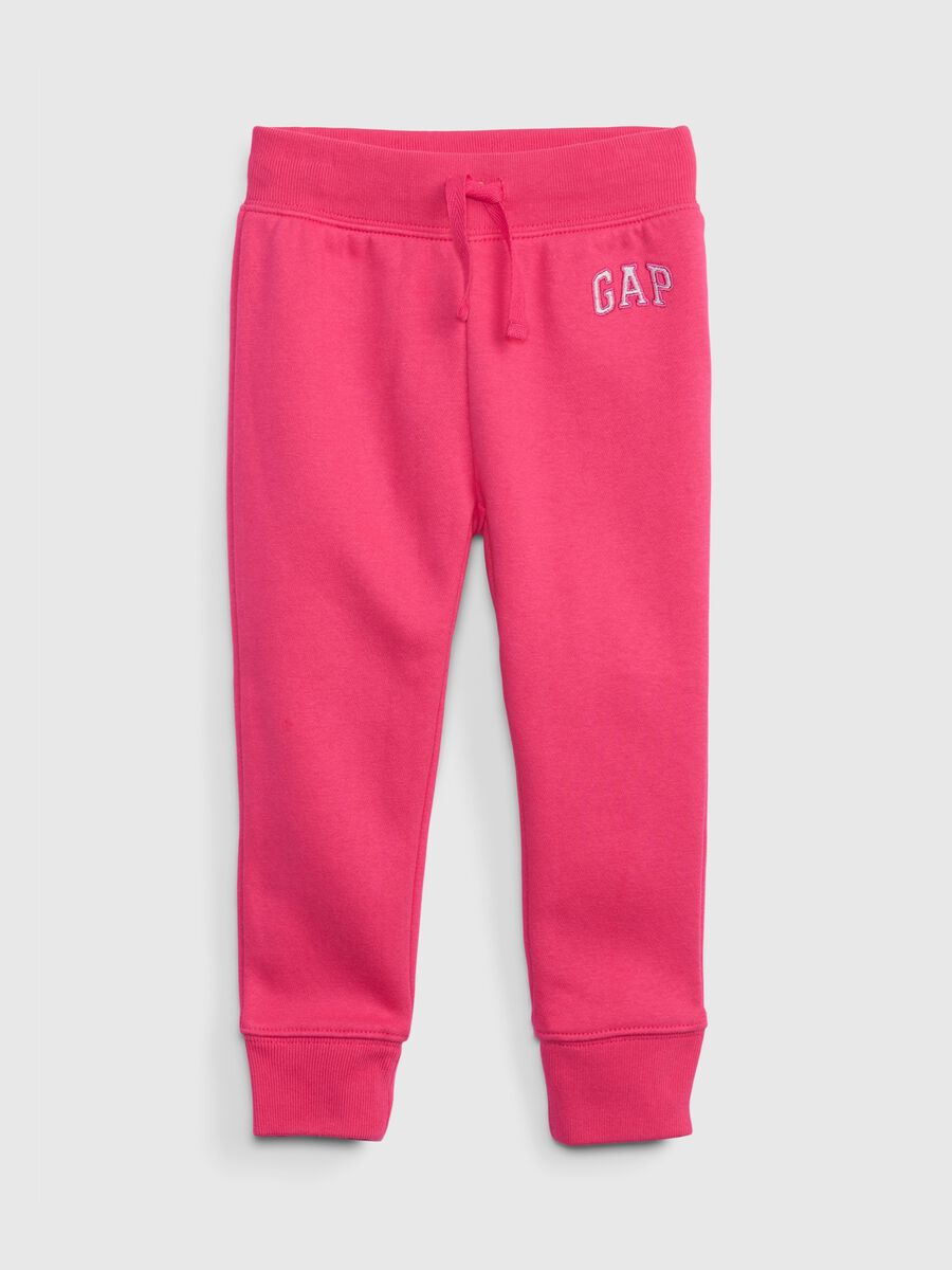 Joggers with hood and logo patch Baby Girl_0